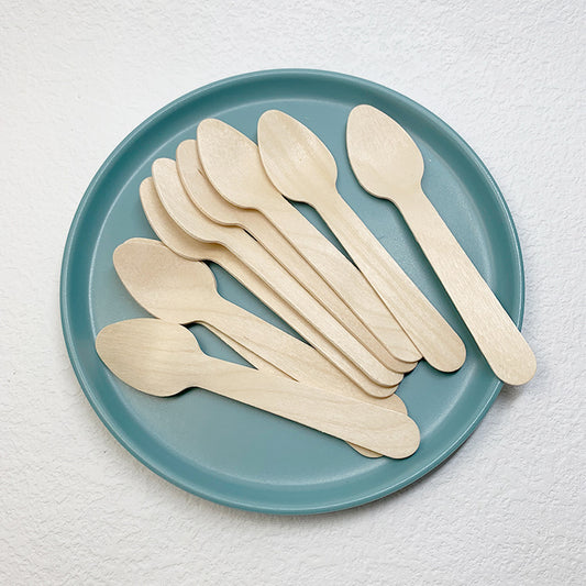 11cm biodegradable birch spoon