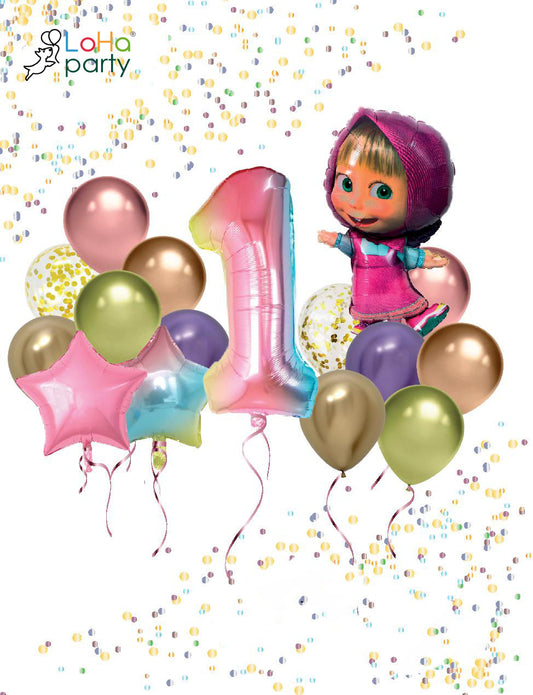 LoHa party® Ensemble de ballons aluminium Masha et l'ours