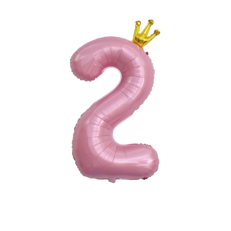 Pink Elephant Birthday Number Balloon Set