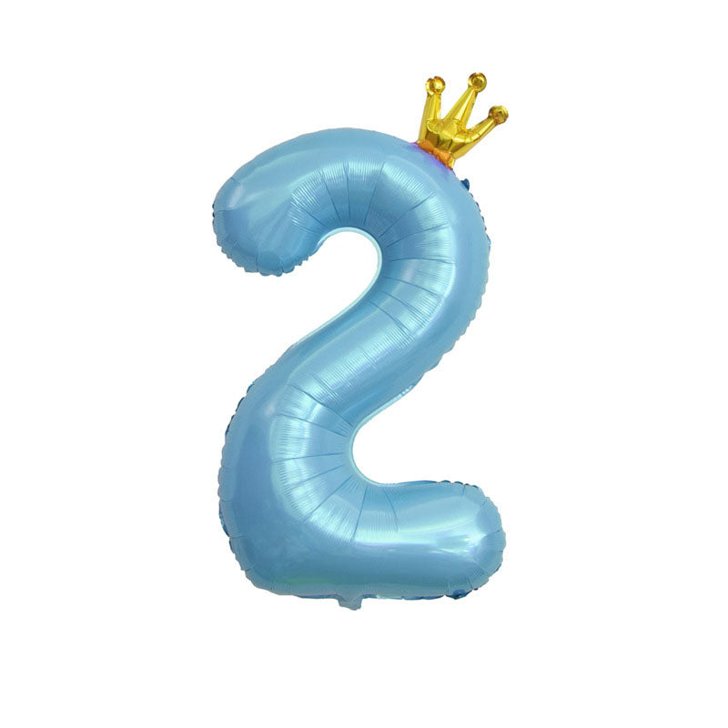 Blue Elephant Birthday Number Balloon Set