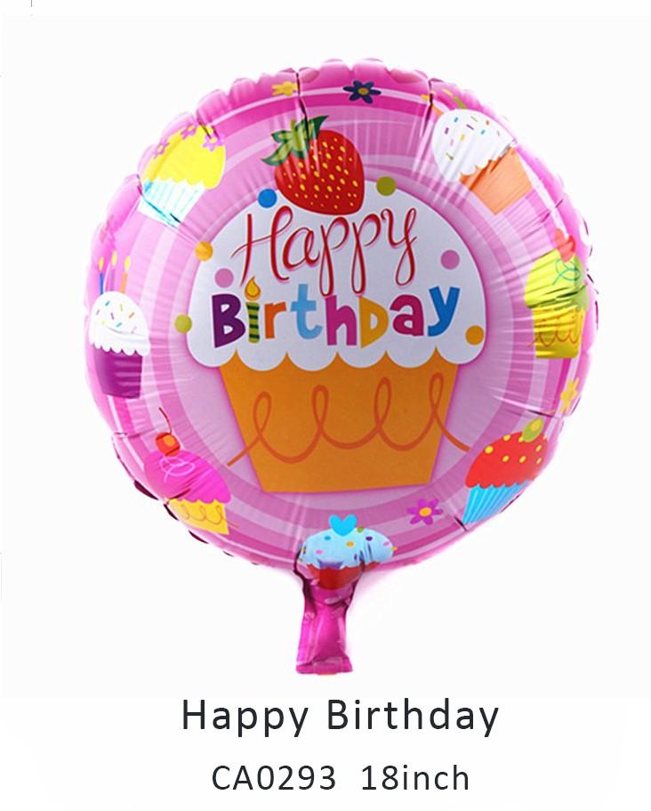 18inch happy birthday round balloon MOQ 50PCS