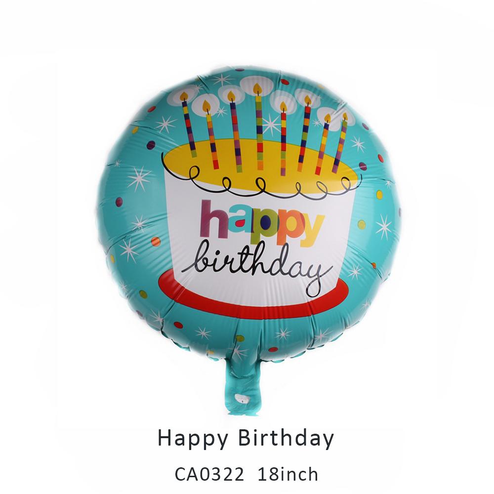 18inch happy birthday round balloon MOQ 50PCS