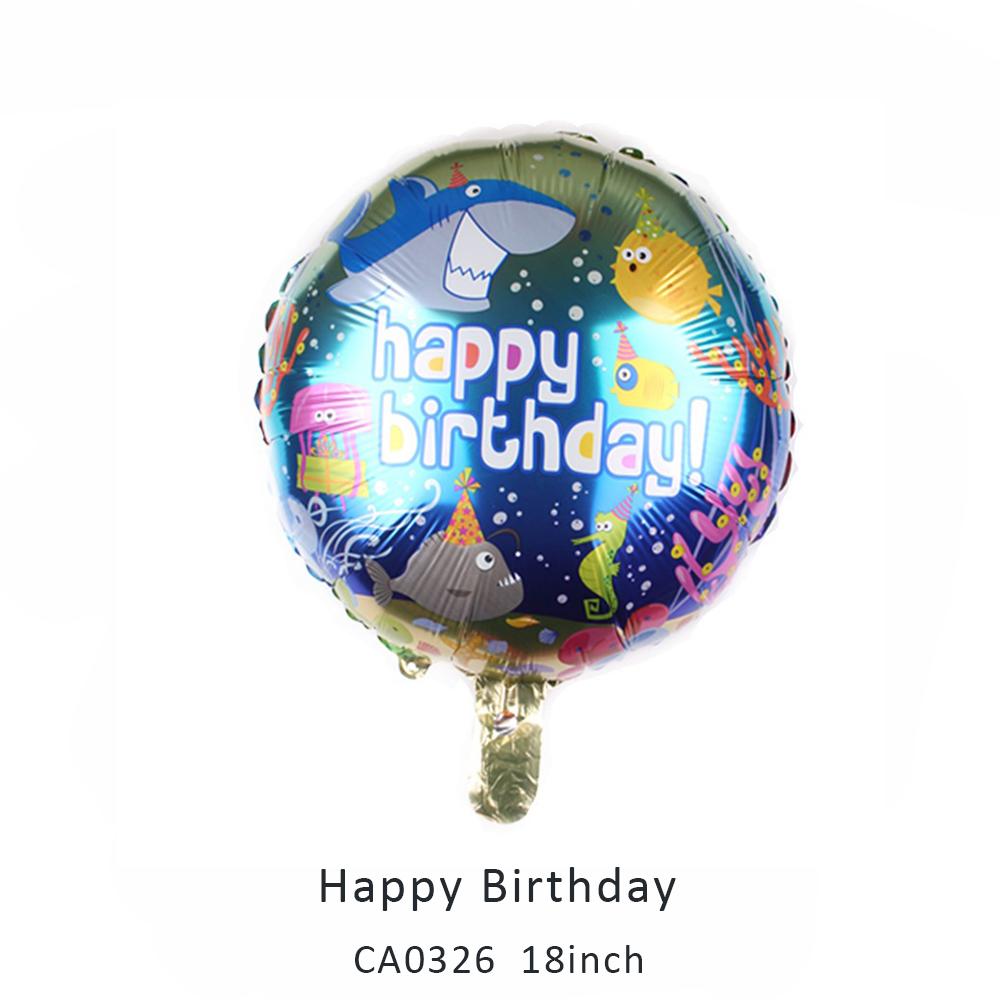 18inch happy birthday round balloon MOQ 50PCS