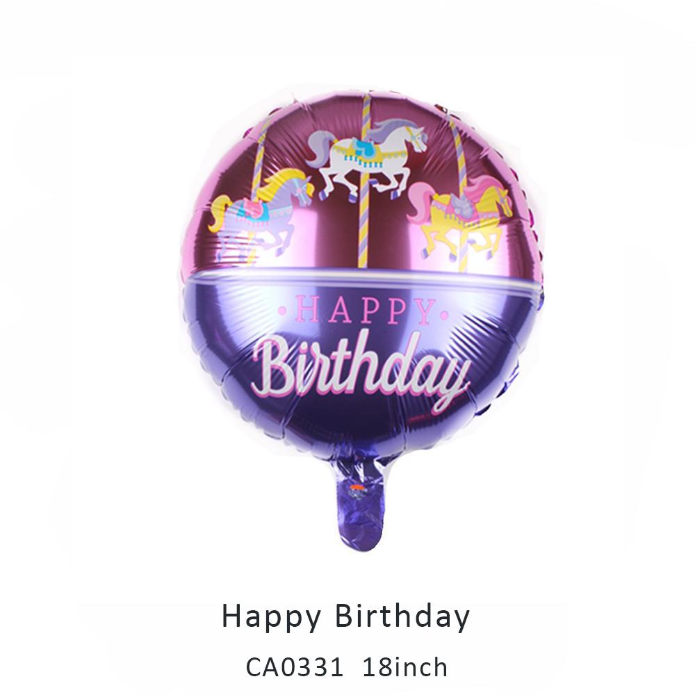 18inch happy birthday round balloon MOQ 50PCS