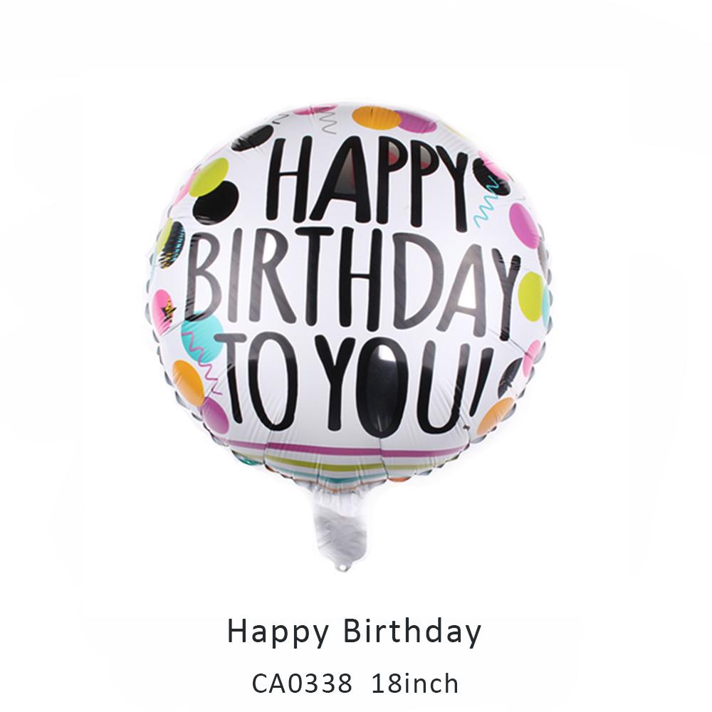 18inch happy birthday round balloon MOQ 50PCS