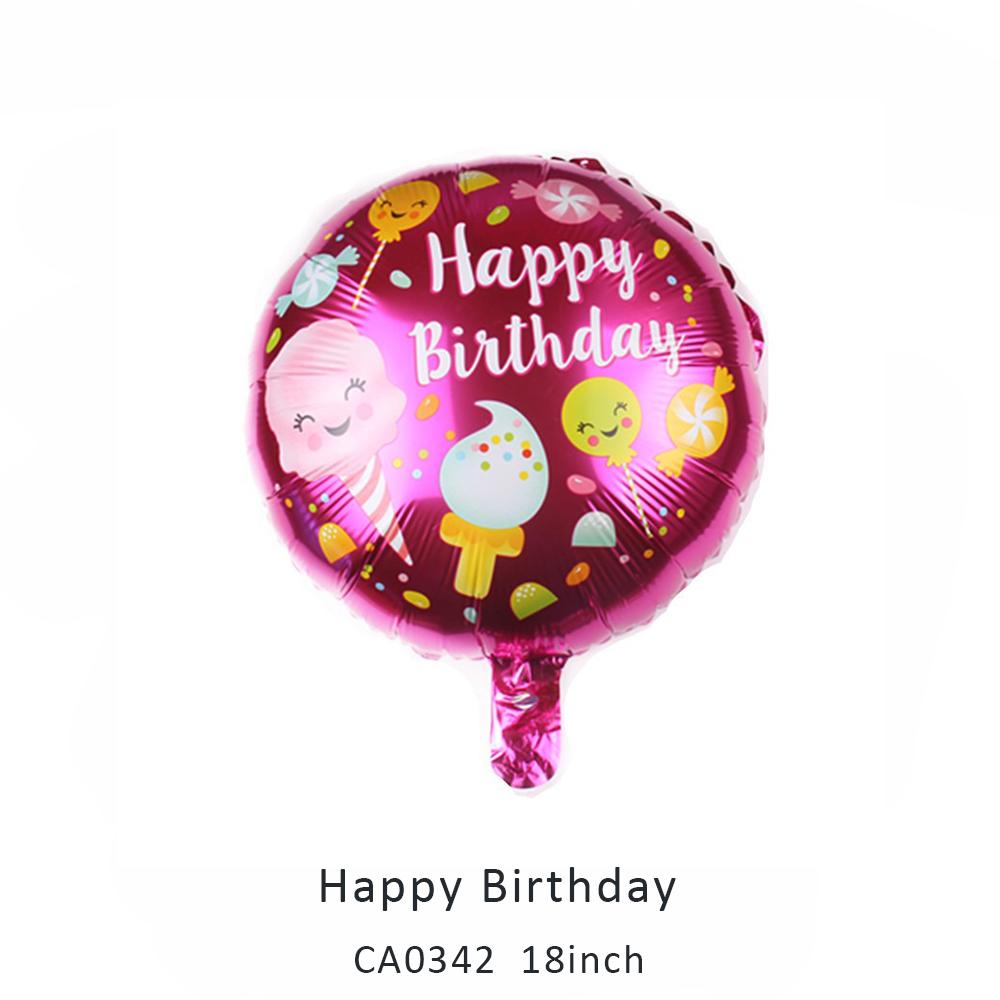 18inch happy birthday round balloon MOQ 50PCS