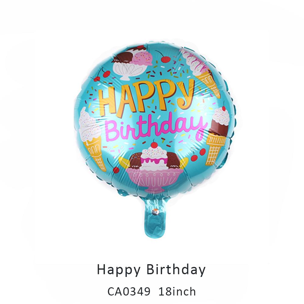 18inch happy birthday round balloon MOQ 50PCS