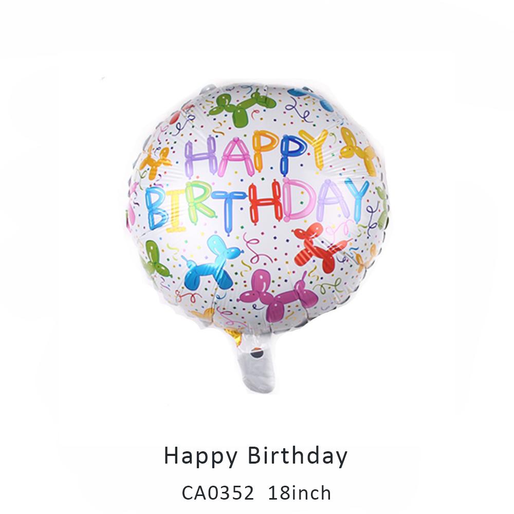 18inch happy birthday round balloon MOQ 50PCS