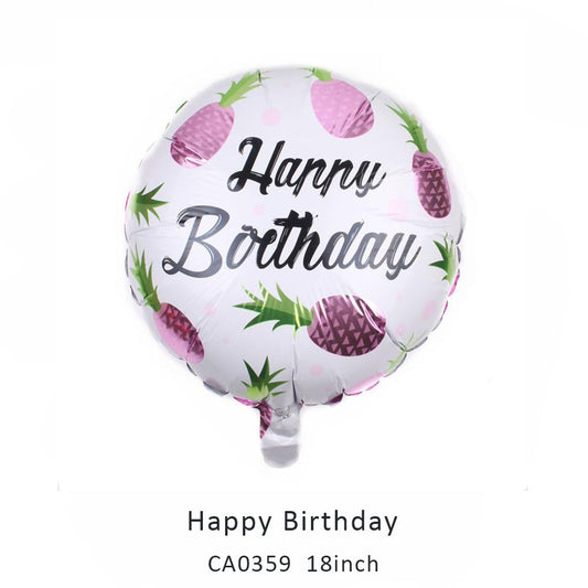 18inch happy birthday round balloon MOQ 50PCS