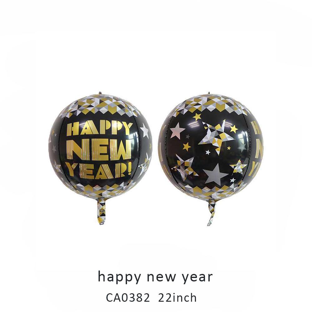 happy new year foil balloon MOQ 50pcs