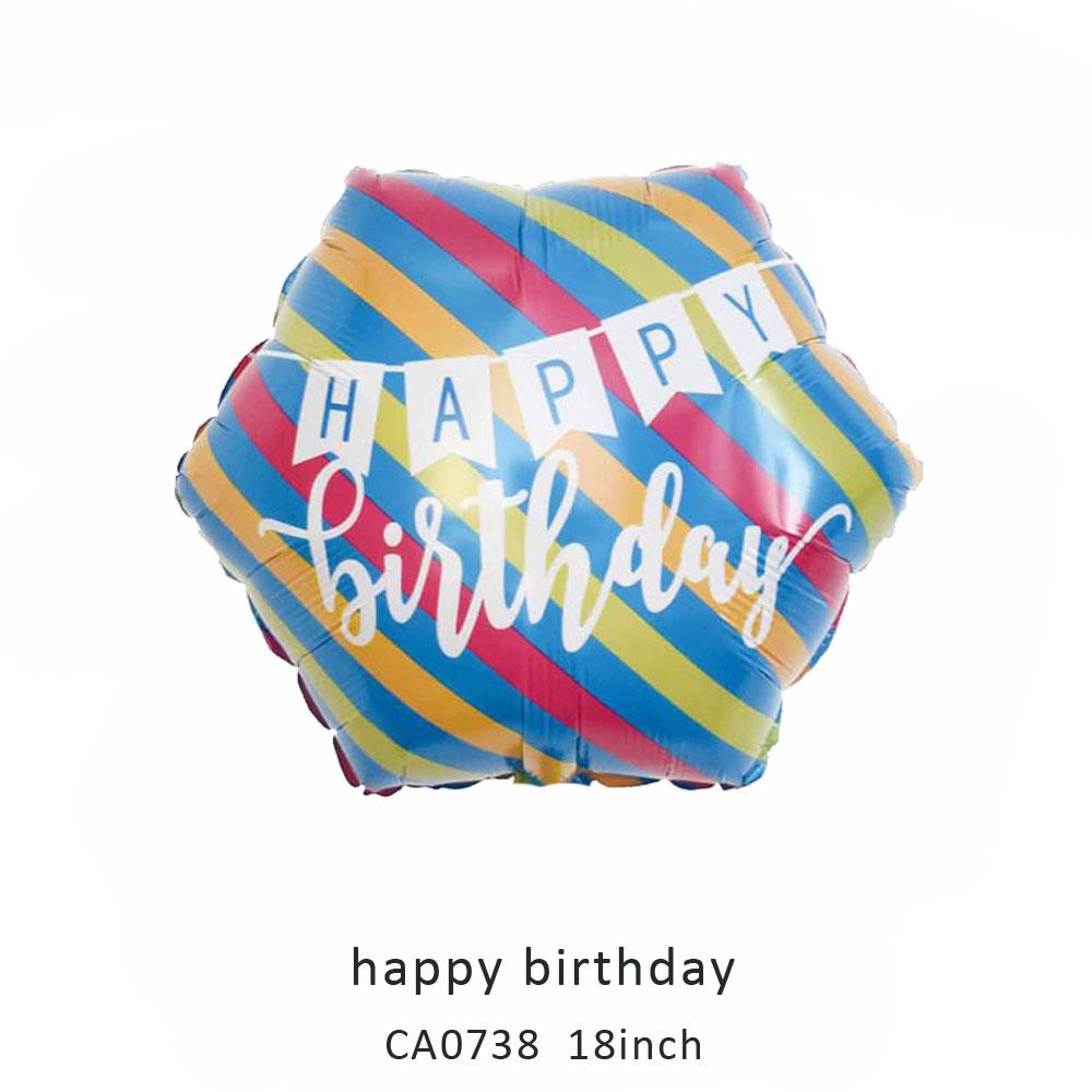 18inch happy birthday polygon balloon MOQ 50PCS