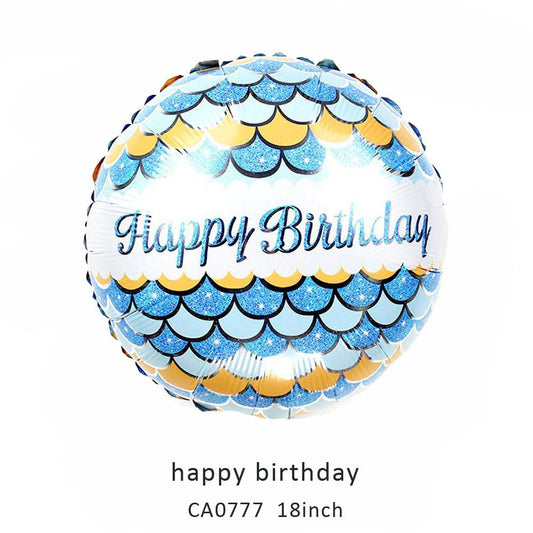 18inch happy birthday round balloon MOQ 50PCS