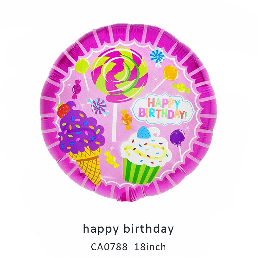 18inch happy birthday round balloon MOQ 50PCS