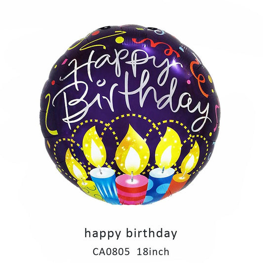 18inch happy birthday round balloon MOQ 50PCS