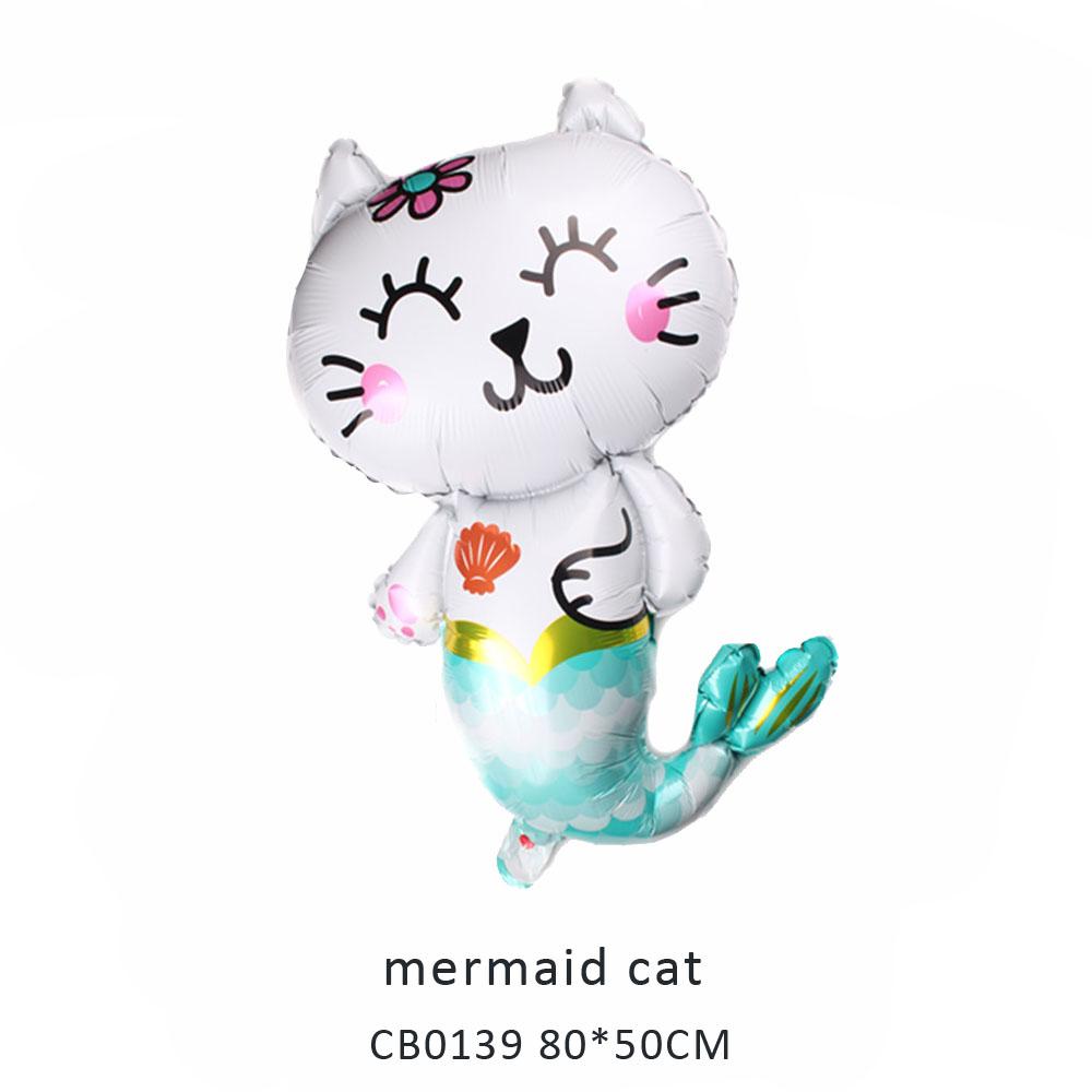 mermaid cat foil balloon MOQ 50pcs