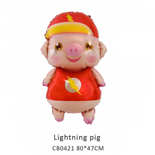 Lightning pig foil balloon MOQ 50pcs