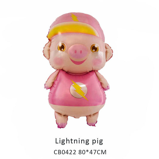 Lightning pig foil balloon MOQ 50pcs