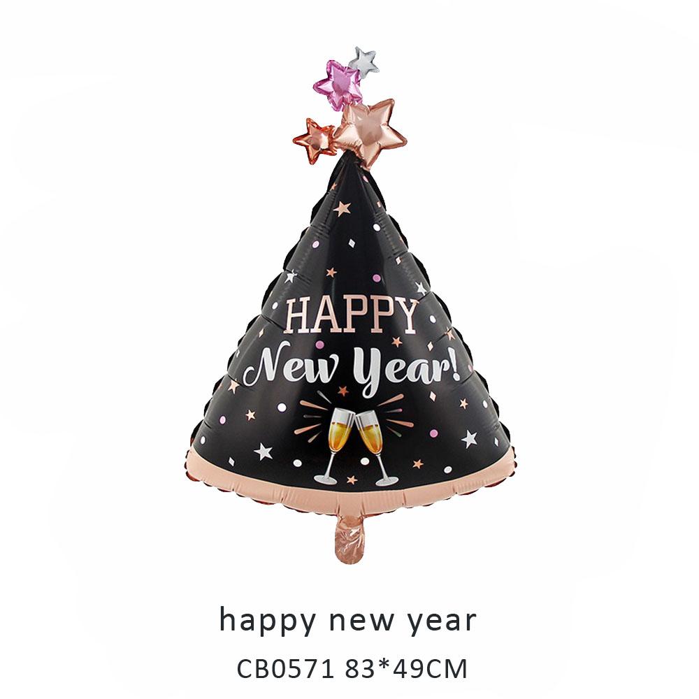 happy new year foil balloon MOQ 50pcs