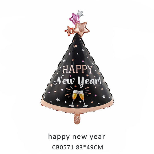 happy new year foil balloon MOQ 50pcs