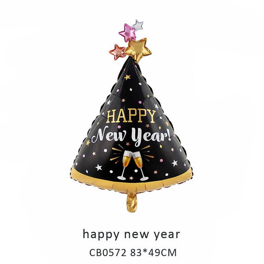 happy new year foil balloon MOQ 50pcs