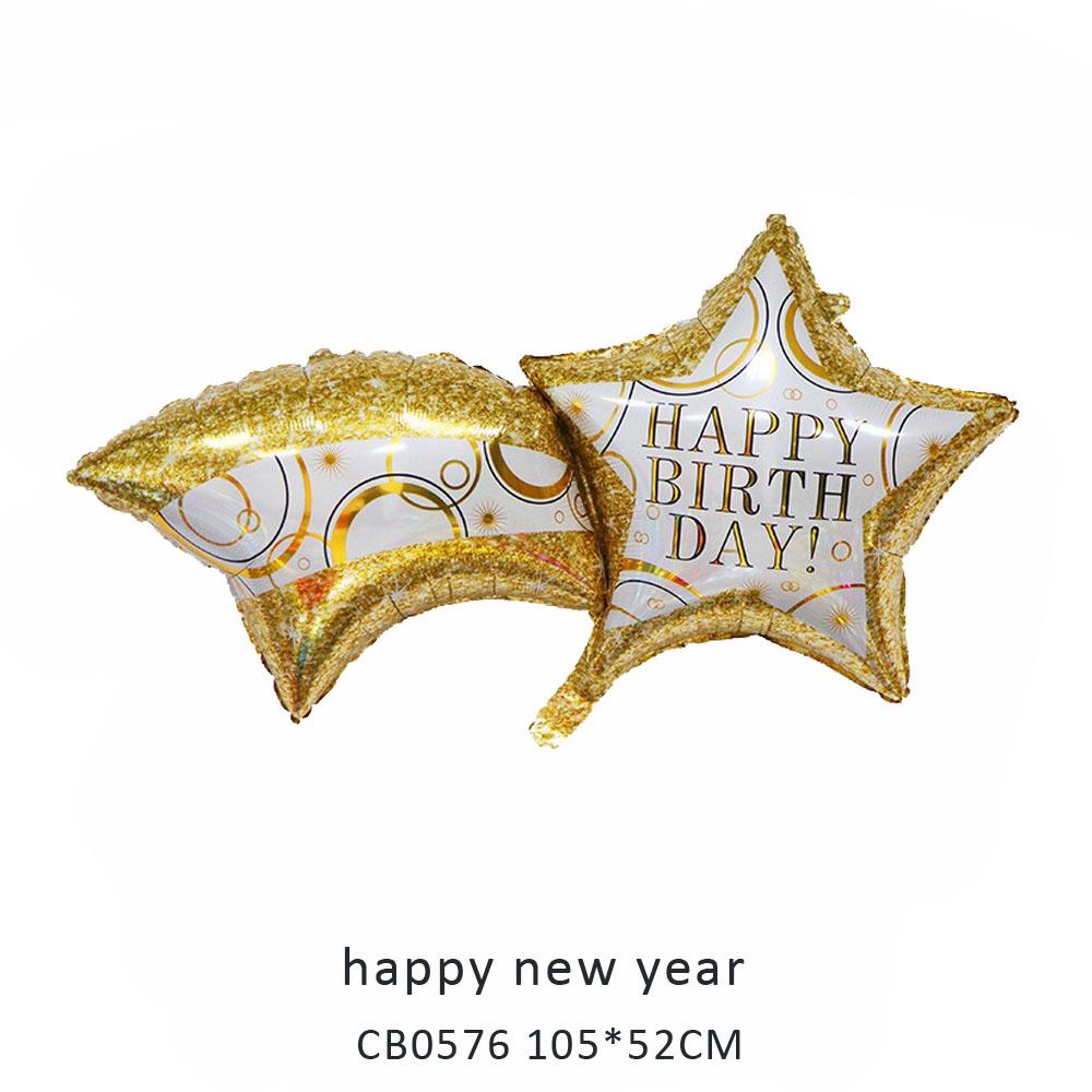 happy new year foil balloon MOQ 50pcs