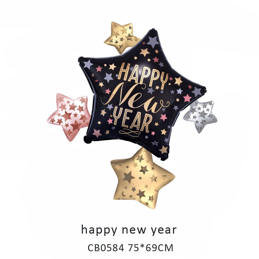 happy new year foil balloon MOQ 50pcs