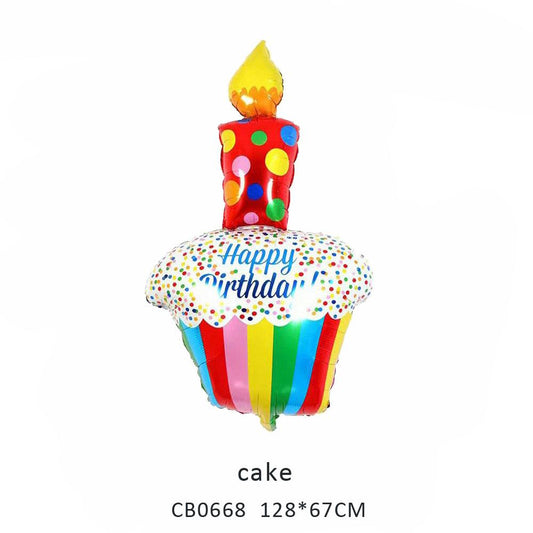 happy birthday cake foil balloon MOQ 50pcs