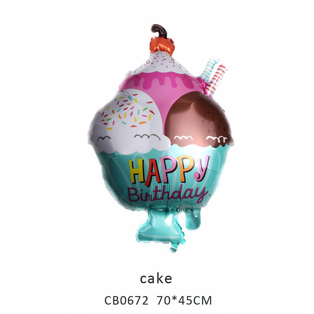 happy birthday cake foil balloon MOQ 50pcs