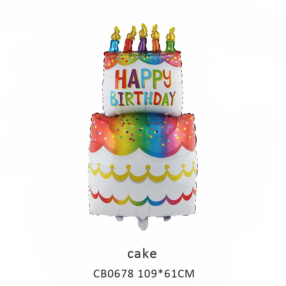 happy birthday cake foil balloon MOQ 50pcs