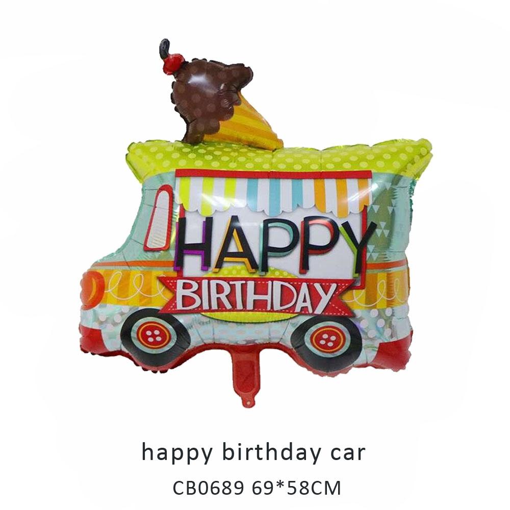 happy birthday car foil balloon MOQ 50pcs