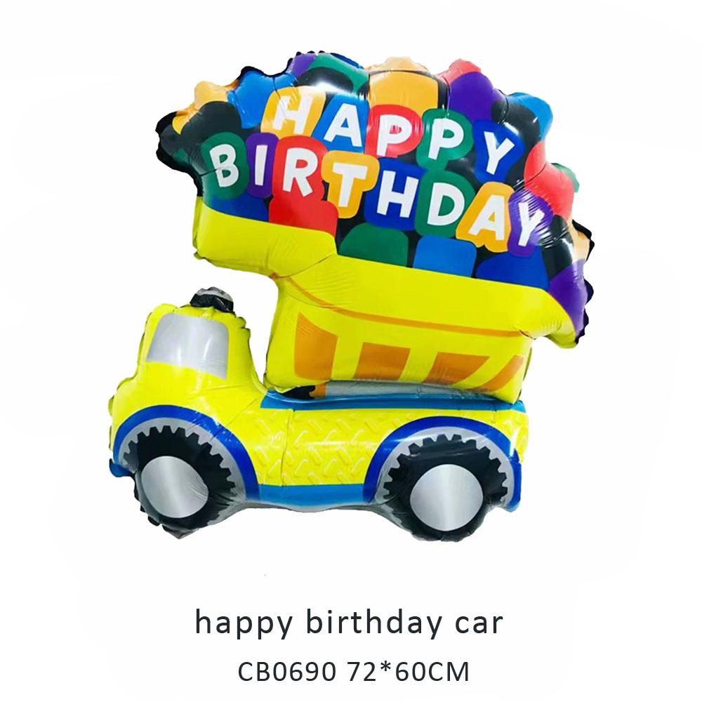 happy birthday car foil balloon MOQ 50pcs