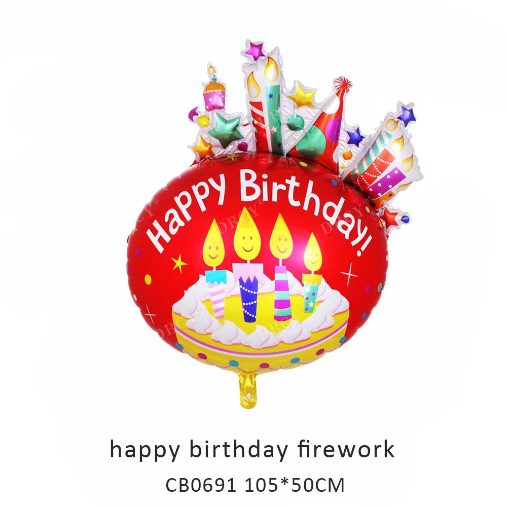 happy birthday firework foil balloon MOQ 50pcs